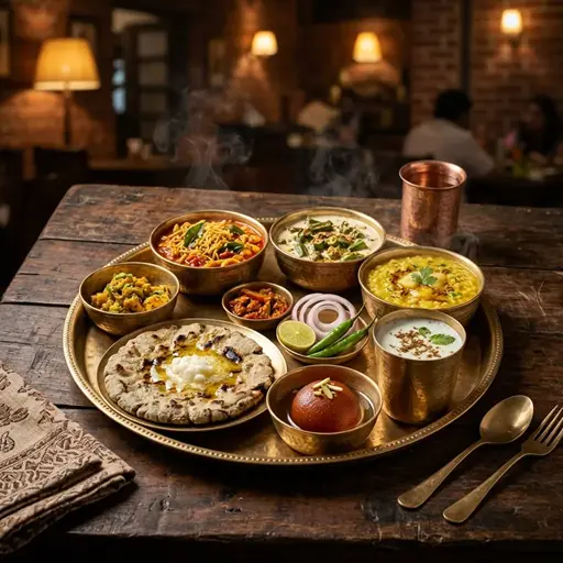 Steaming Kathiyawadi Thali at Dankawala